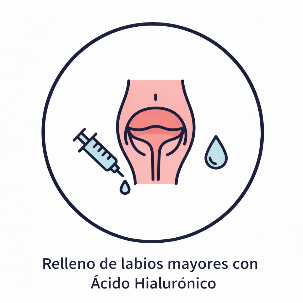 Relleno de labios mayores con �cido hialur�nico
